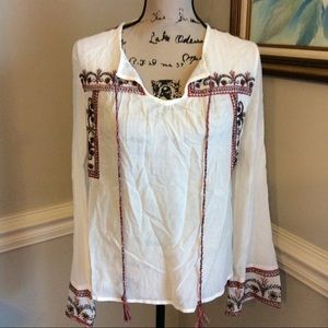 NEW En Creme Boho Embroidered Top Small